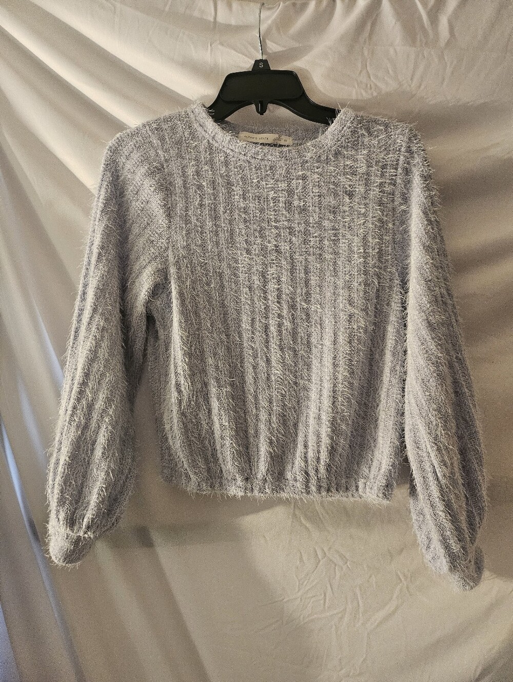 Altar'd State Women's Xs Zen Blue Soft‎ Furry Long Sleeve Sweater